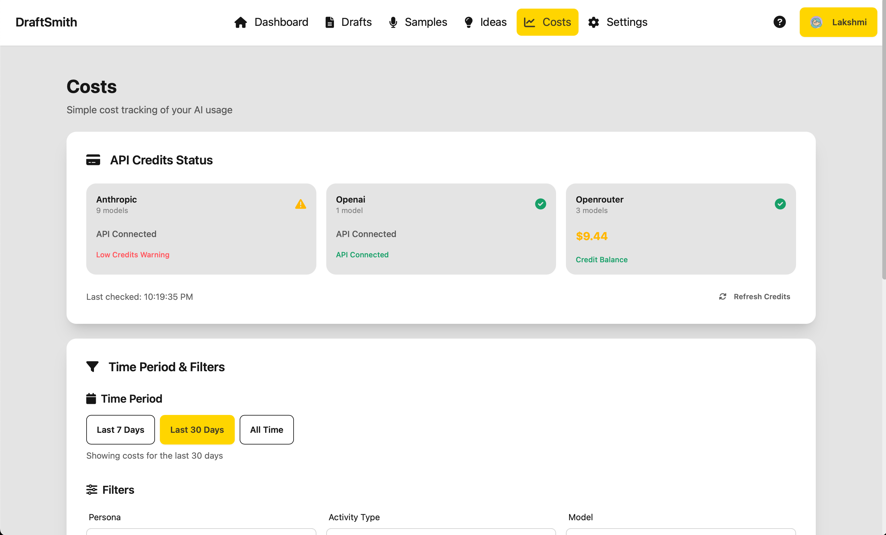 Costs Overview